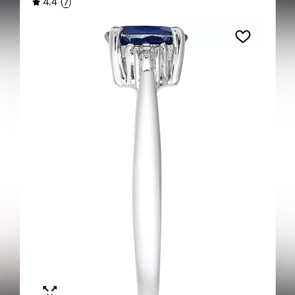 Sapphire (9/10 ct. t.w.) and Diamond Accent Ring in 14k White Gold - Picture 6 of 9